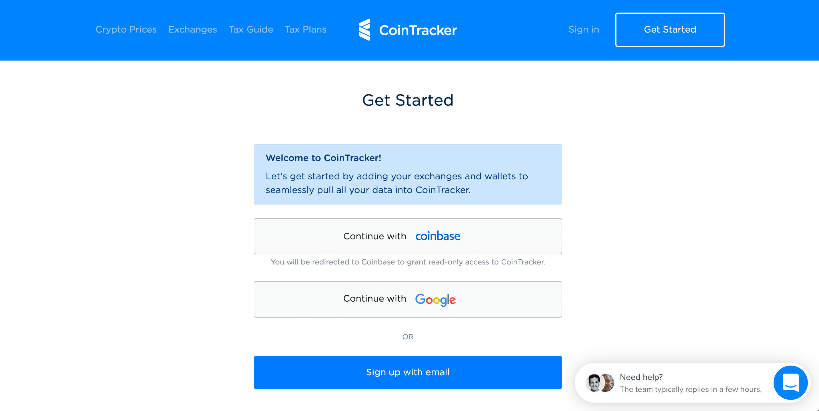Get Started Screenshot