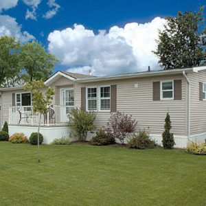 Exterior of a modern manufactured home