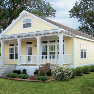 Exterior of a modern manufactured home