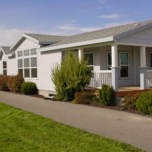 Exterior of a modern manufactured home