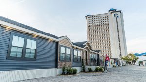 Exterior of a modern manufactured home
