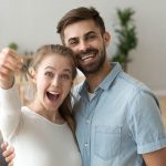 Happy couple get house keys