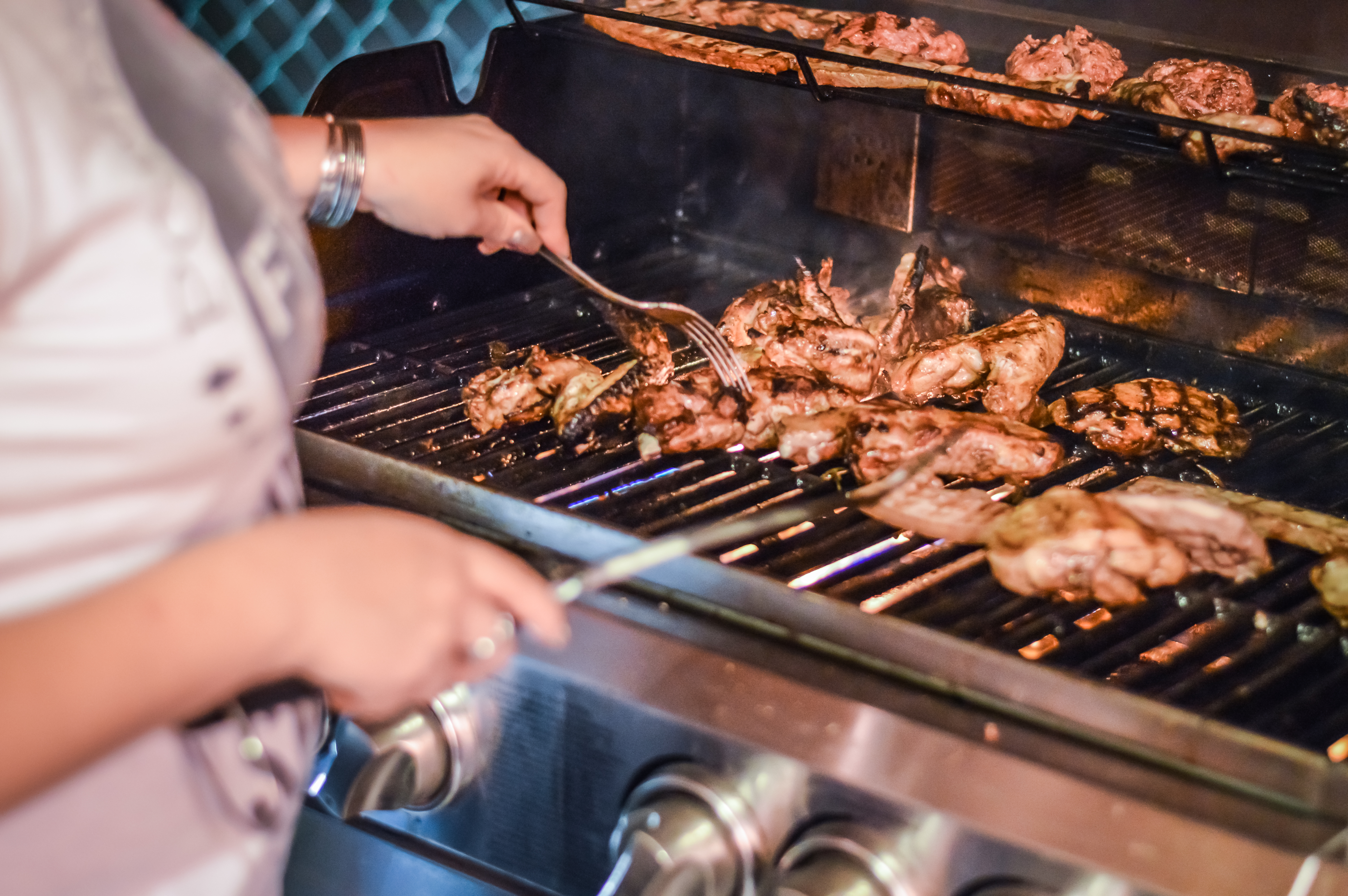 Grilling shop with briquettes