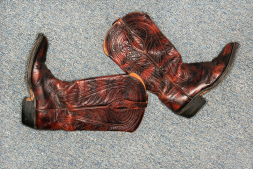 an Elastic Gusset in Leather Boots 