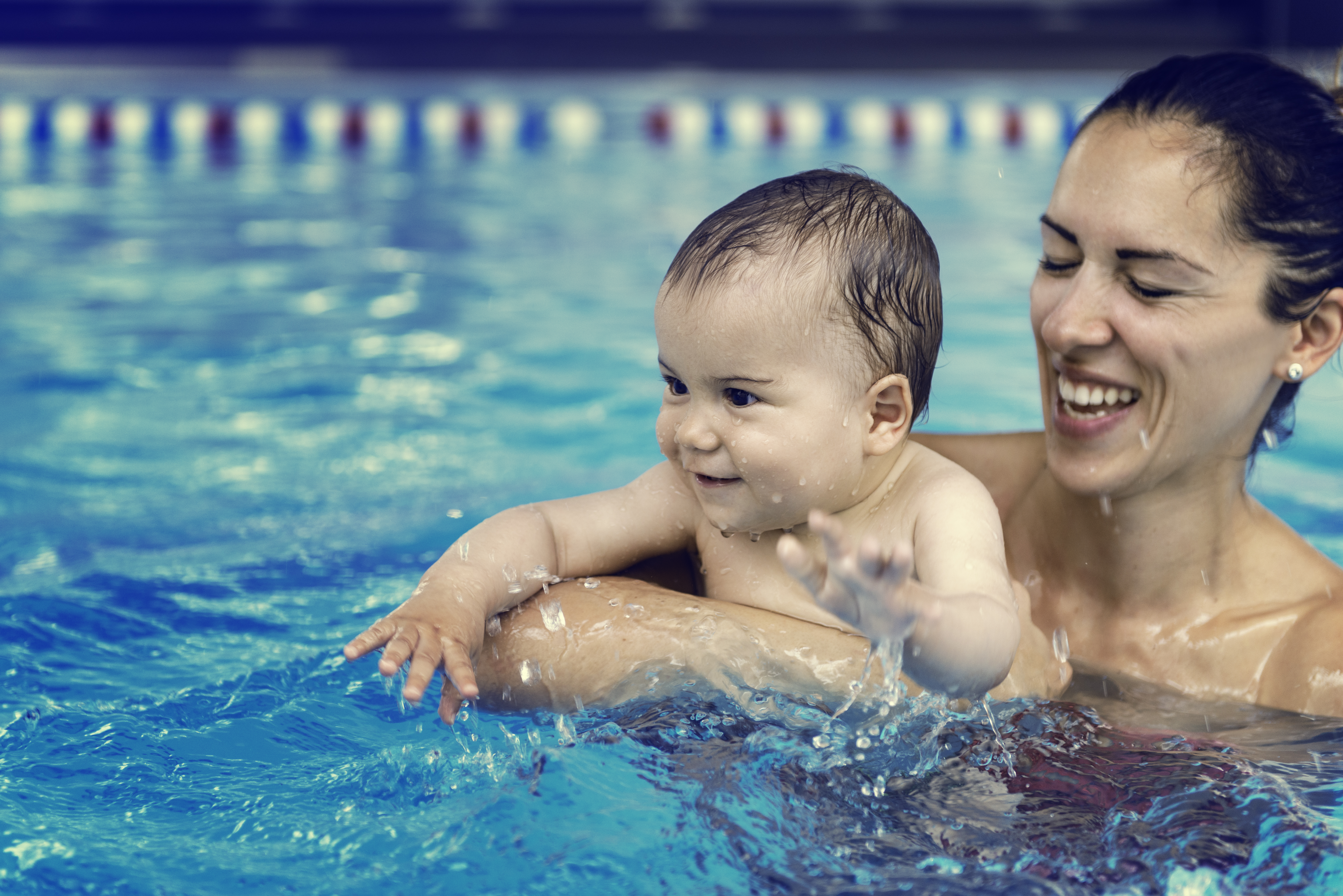 5 month old in pool