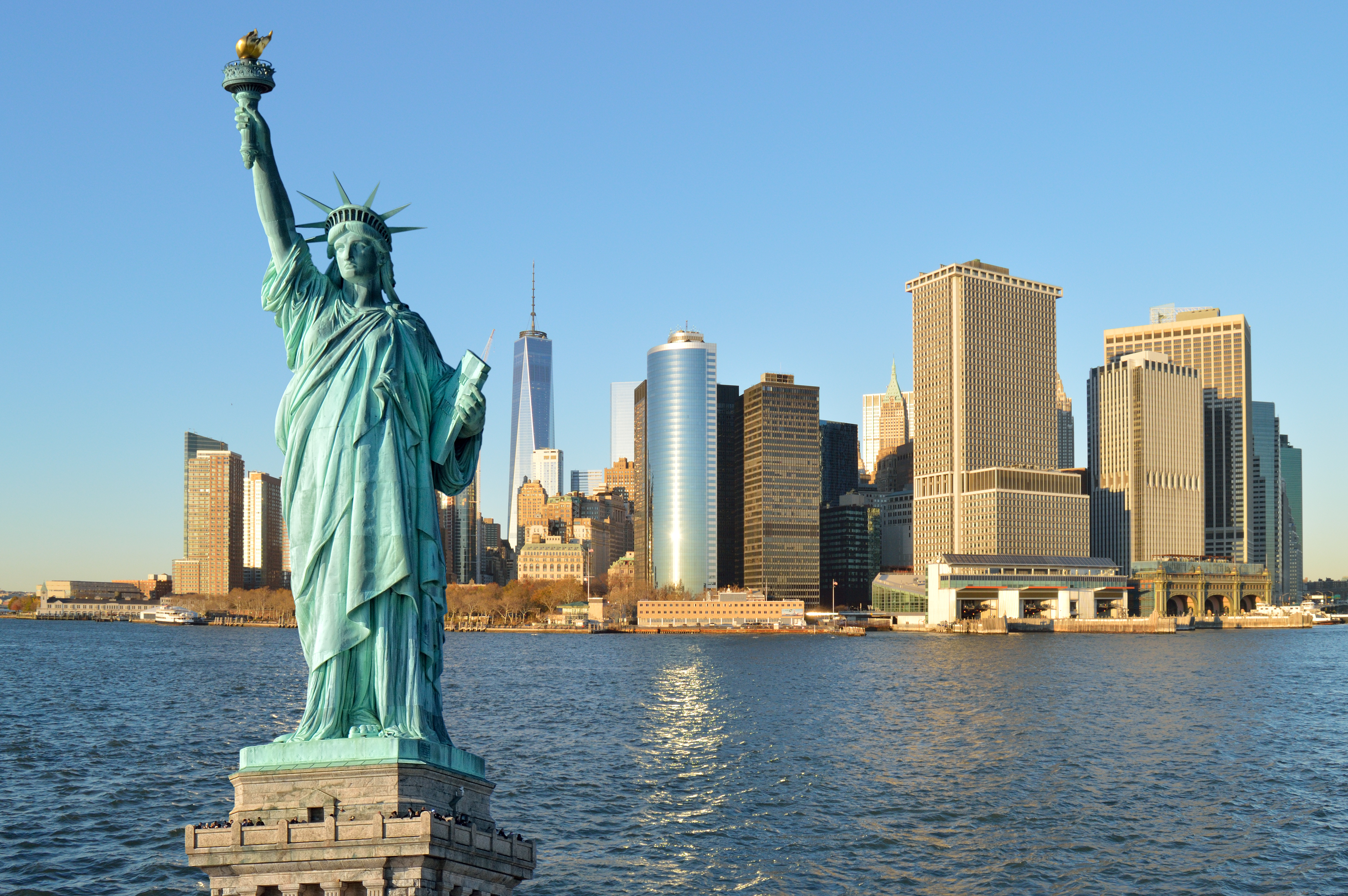 The copper Statue of Liberty as it first appeared in New York in the 1880s