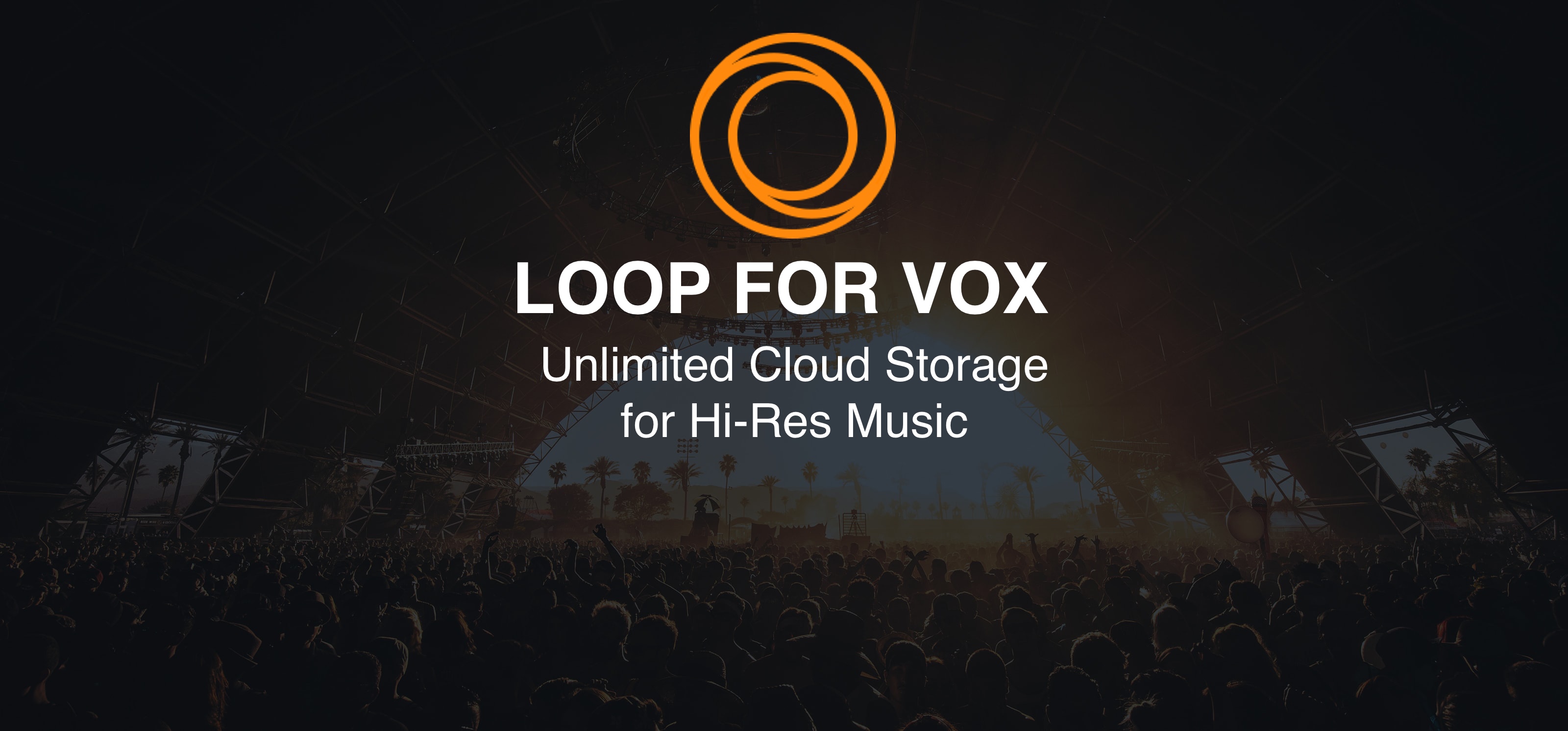 LOOP Music Cloud Storage logo on a darken background. LOOP excludes the reasoning behind the FLAC vs. ALAC rivalry