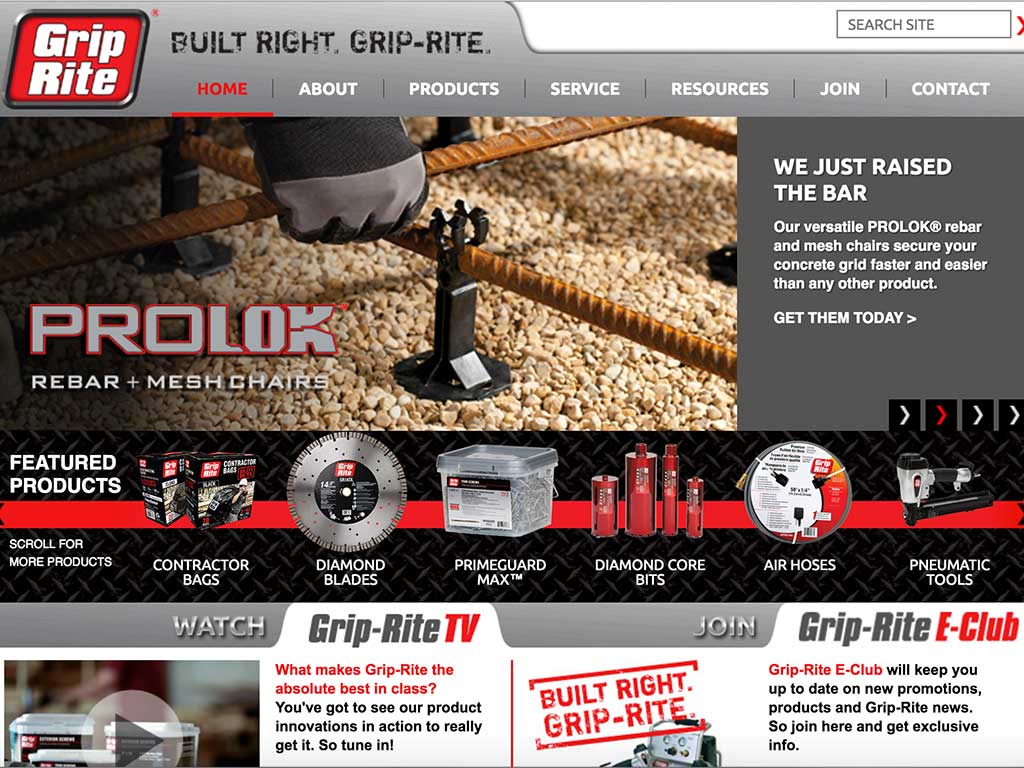 The home page of Grip-Rite™