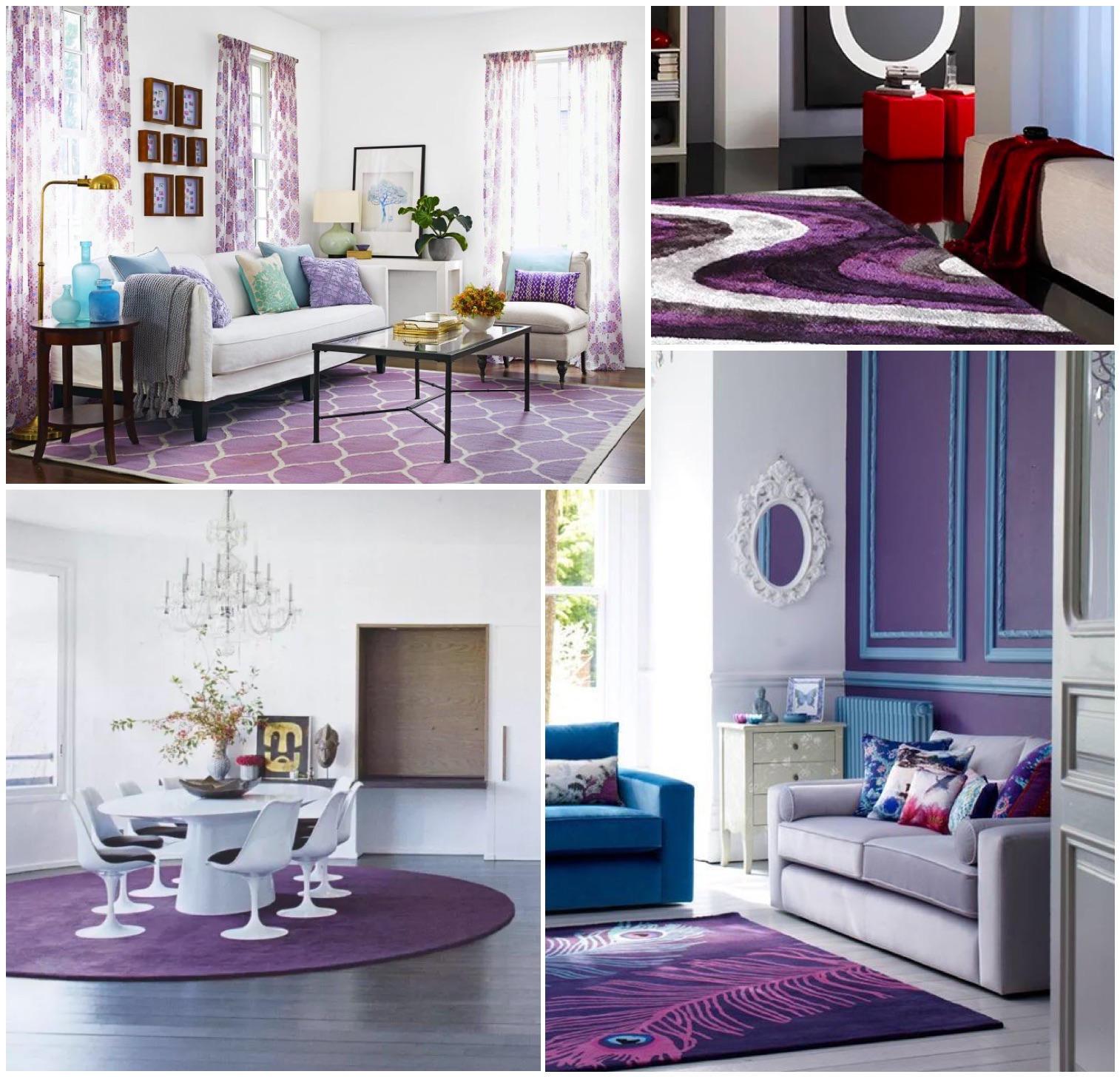 The color of 2018 - Ultra violet: ultra violet color carpet or rugs for living room and dining room