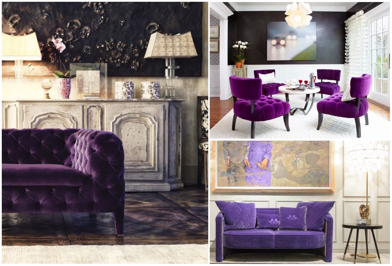 The color of 2018 - Ultra violet: ultra violet color sofa for living room and family room
