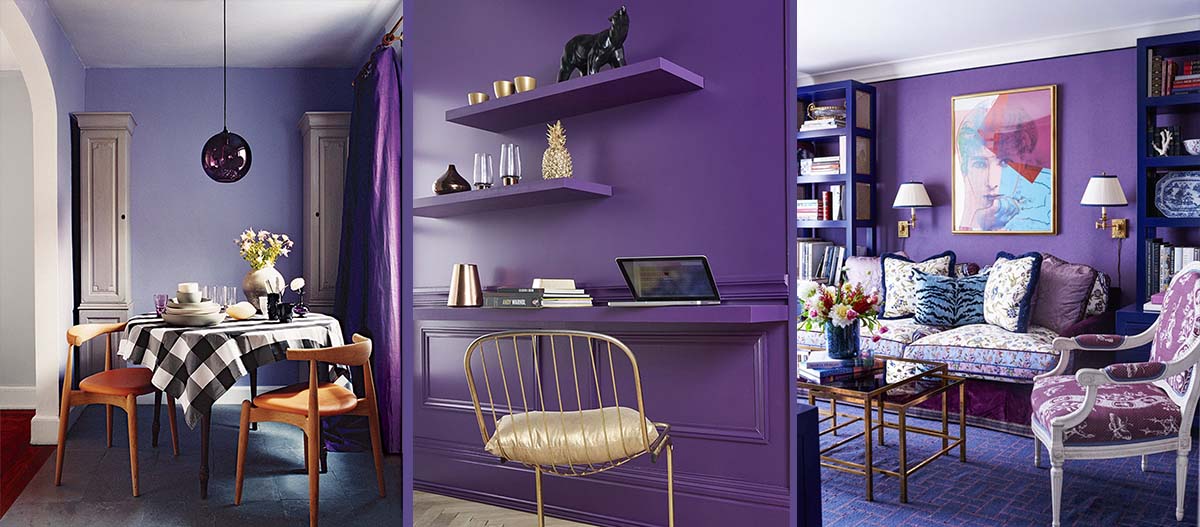 The color of 2018 - Ultra violet: ultra violet color for accent wall small space