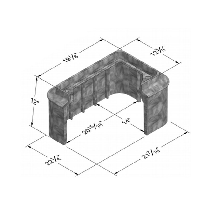 PACE Supply | FL12 Box with O Mouse Holes 12 x 20 x 12 in