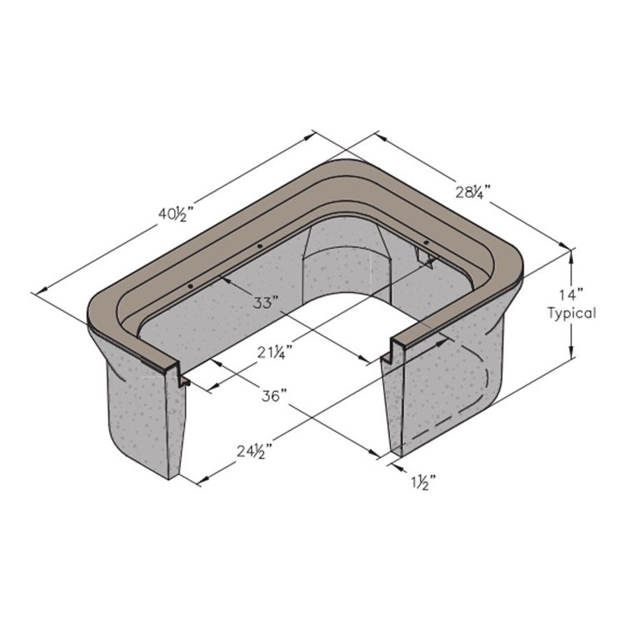 PACE Supply | N40 Extension Concrete 10 in, B40