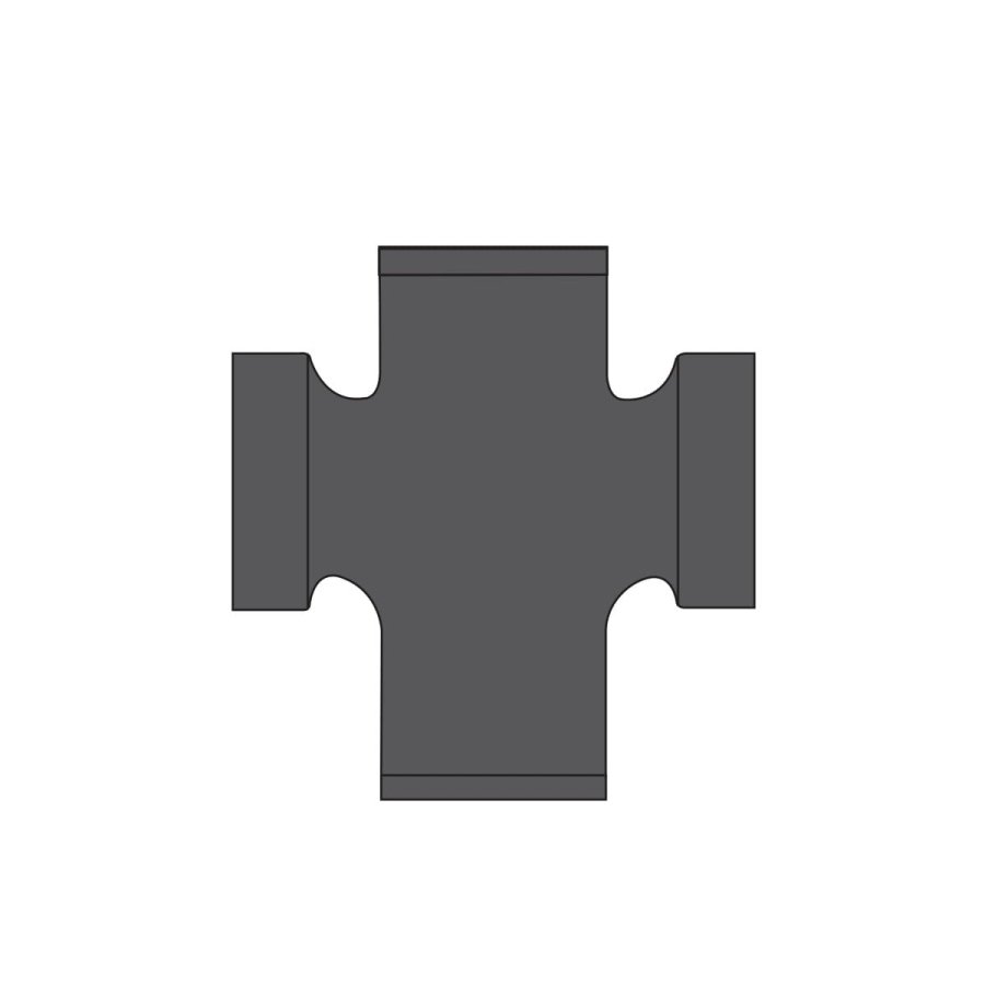 Pace Supply | Cross, 2 in, No Hub x FNPT, Cast Iron