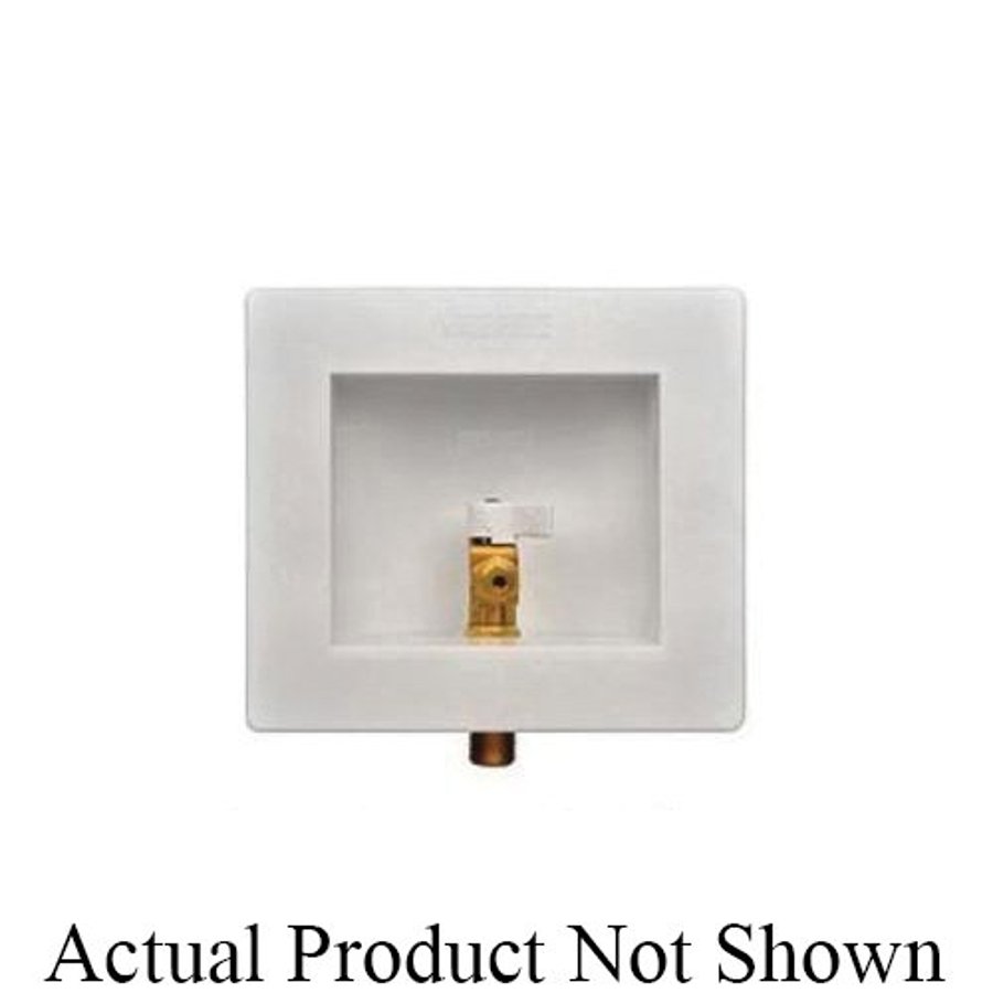 Pace Supply Ice Maker Outlet Box With Valve, 1/2 in, PEX, Plastic