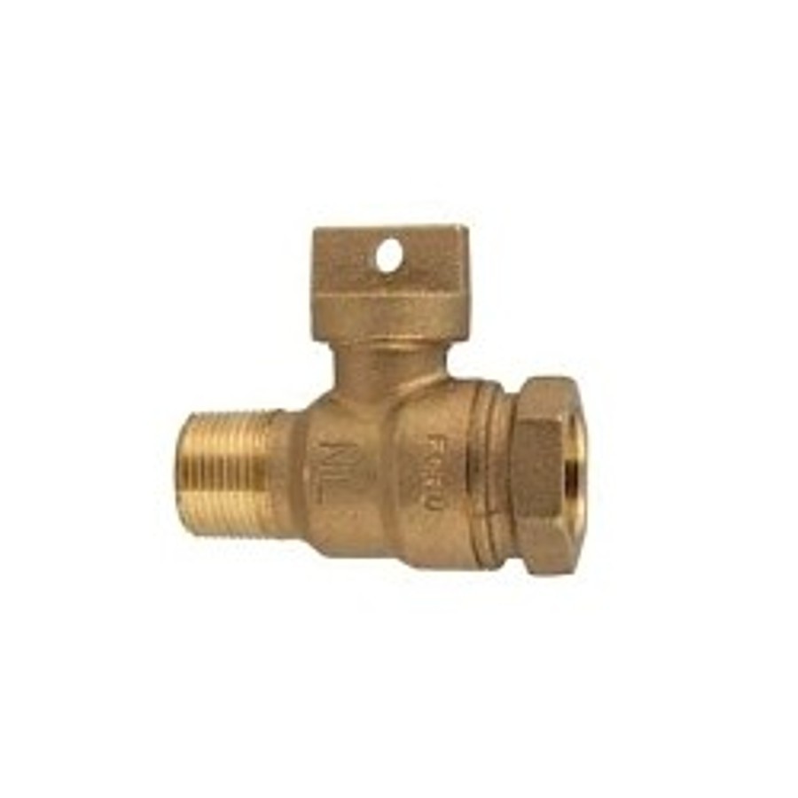Pace Supply Ball Valve Curb Stop, 2 in, MNPT x FNPT, 2 in, Brass Body