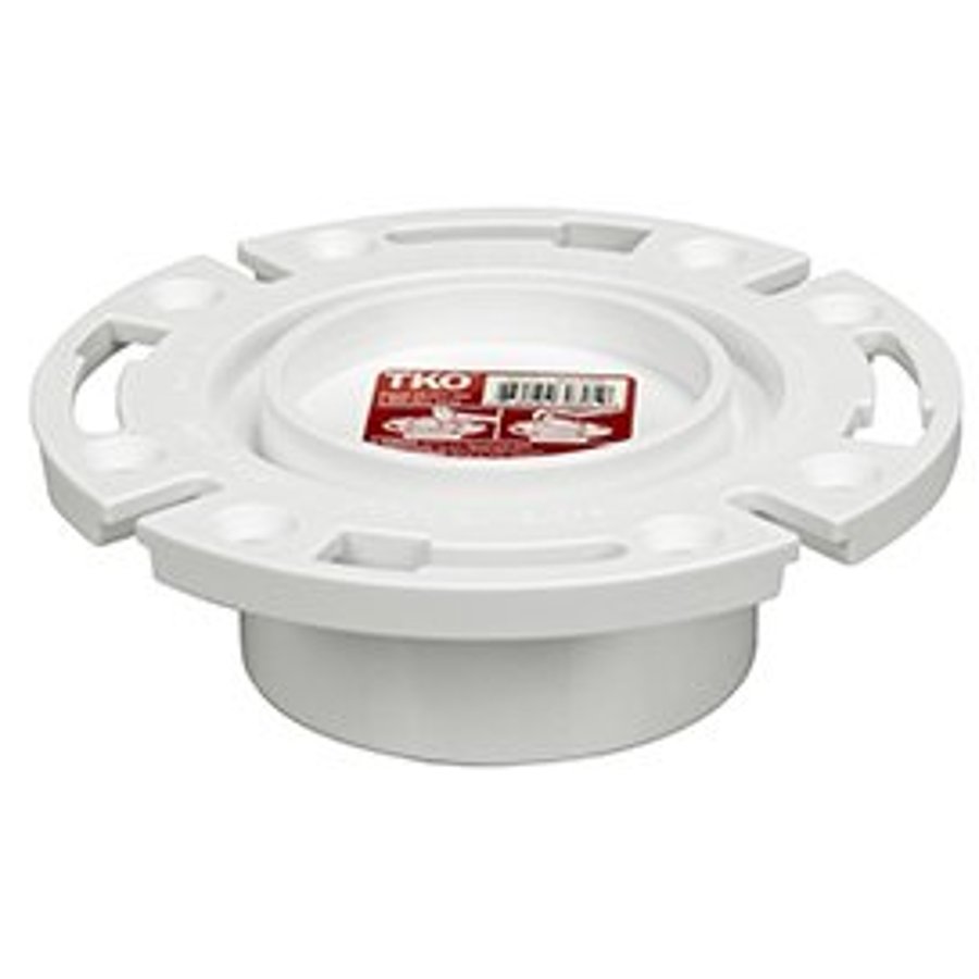 PACE Supply | 1-Piece Knockout Closet Flange, 4 x 3 in, Hub, PVC
