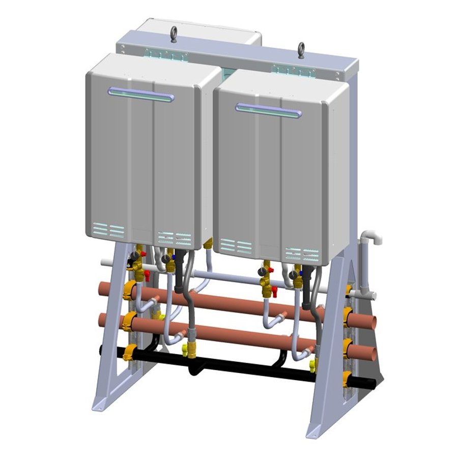 Rinnai Ruc Tankless Rack Pace Supply | Back-to-Back Tankless Rack, Freestanding, 3 Units ...