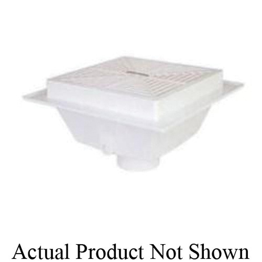 PACE Supply | Floor Sink, 12 x 12 x 8 in, Square, 3 in, Hub, PVC 1