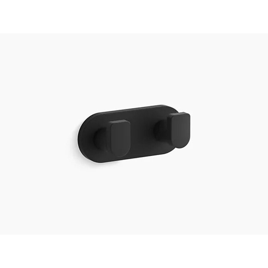 Pace Supply Composed® Robe Hook, 2 Hook, Black