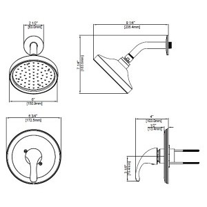 Leverage Pressure Balanced Tub & Shower Trim, ADA, Lever Handle, Brushed Nickel