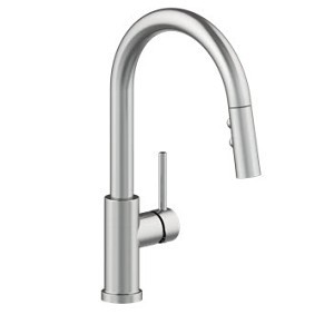 Padova Pull-Down Kitchen Faucet, ADA, Deck Mount, 1 Joystick Handle, 1 or 3-Hole, Stainless Steel