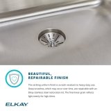 Lustertone™ Classic Single Bowl Classroom Sink, Top Mount, ADA, 25 x 17 in, 5-1/2 in Bowl Depth, 1-Hole, 18 ga Lustrous Satin Steel, Stainless