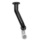 Left Long 45 deg Tubular Wall Bend, 1-1/2 in, 17 ga, Brass, Polished Chrome