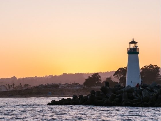 Walton Lighthouse looking towards Main Beach, Santa Cruz