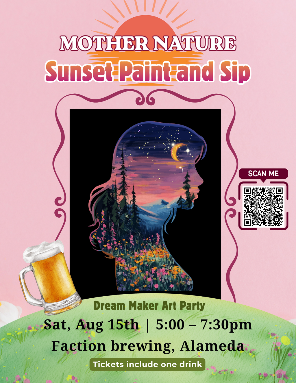 Mother Nature Sunset Paint and Sip