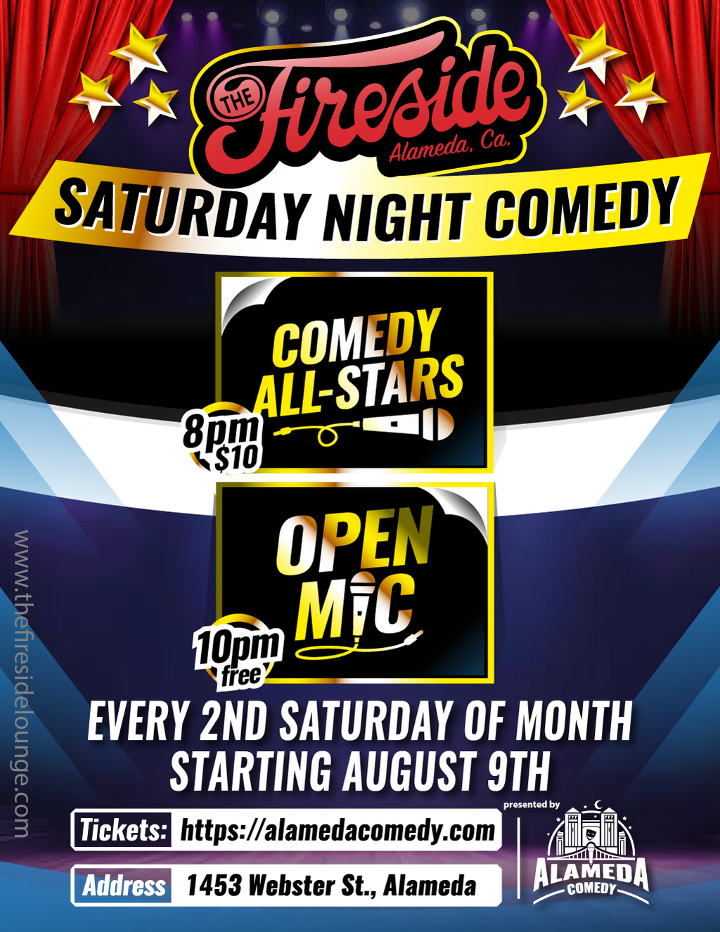 SECOND SATURDAY NIGHT COMEDY AT FIURESIDE