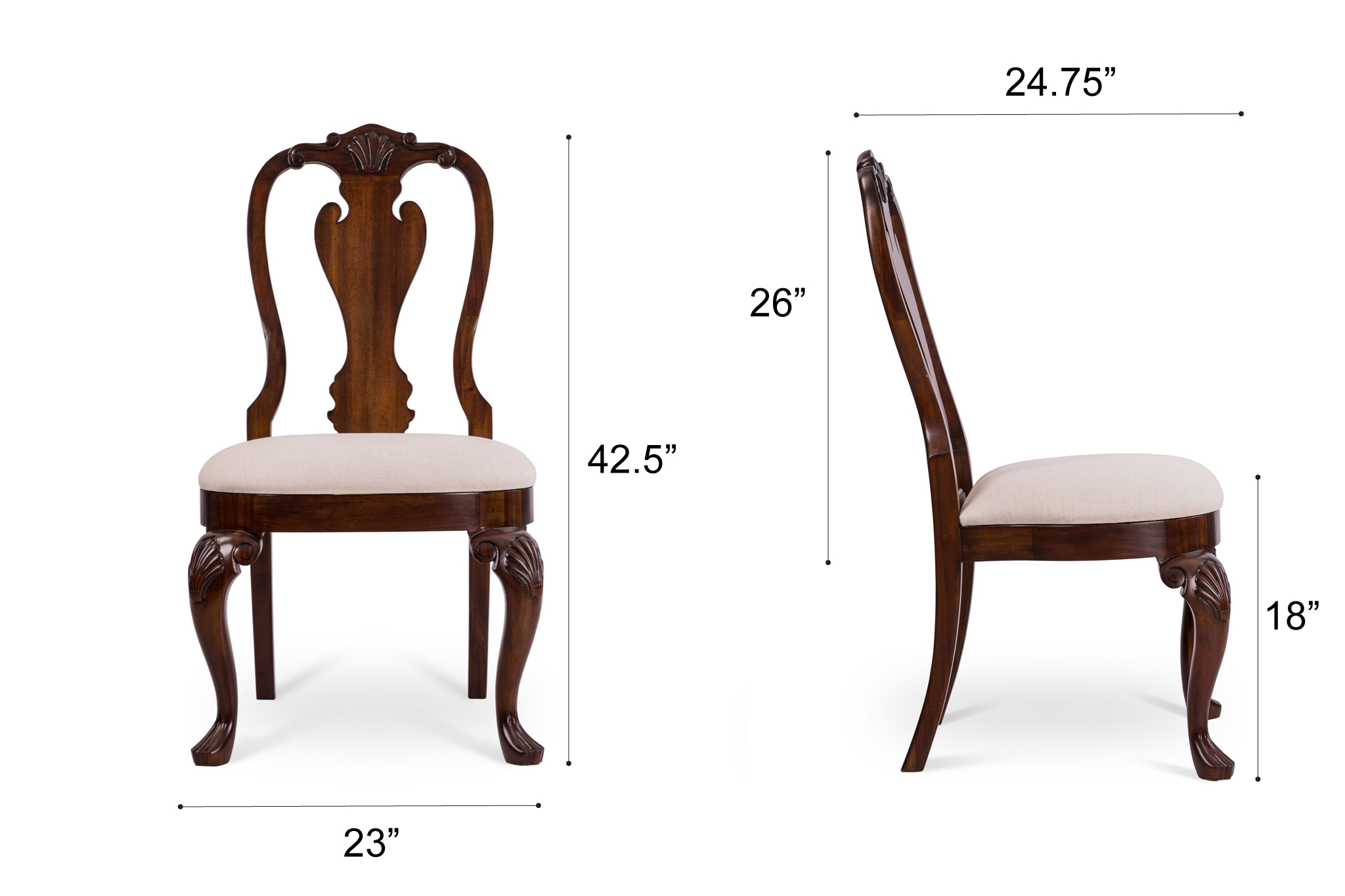 Dowel Furniture - Diana Chair Dimensions