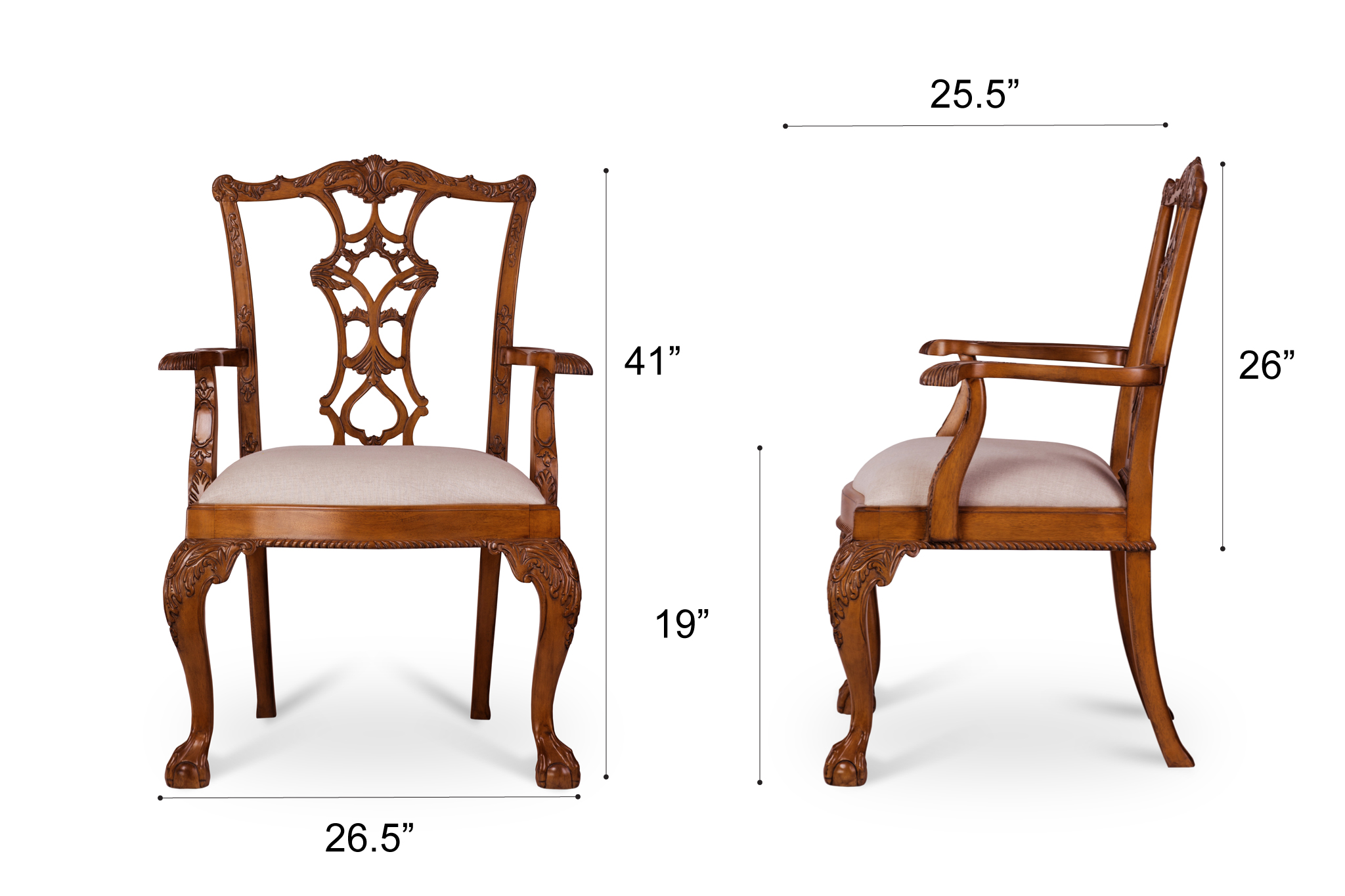 Dowel Furniture Julie Armchair Dimensions