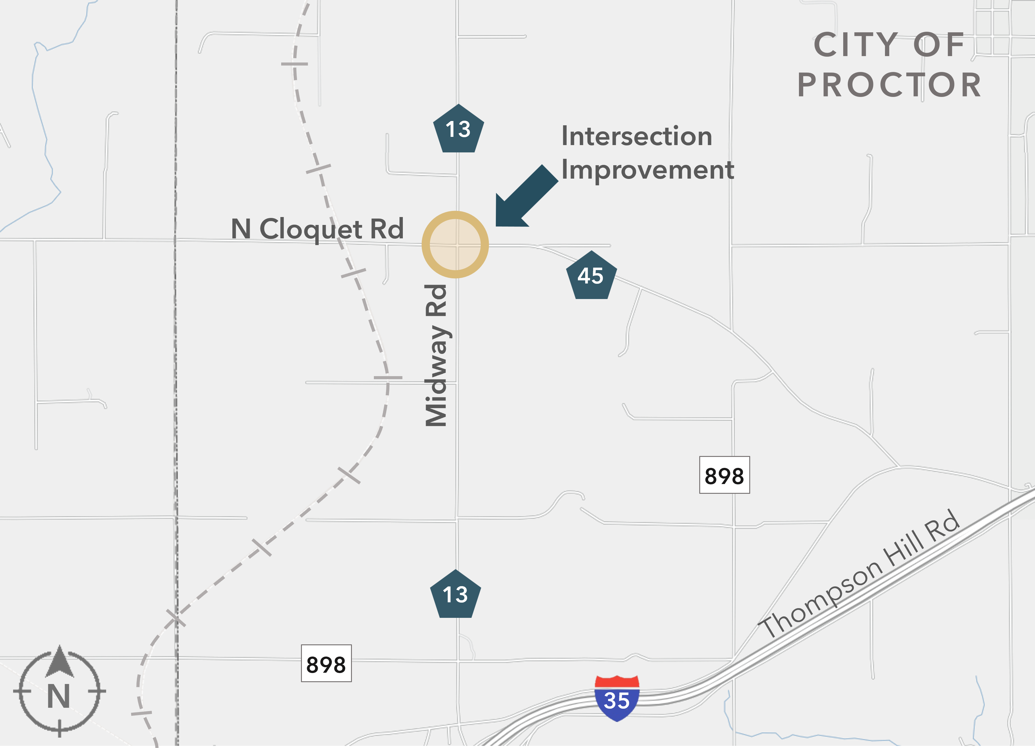 Midway Rd (CSAH 13) at N Cloquet Rd (CSAH 45)