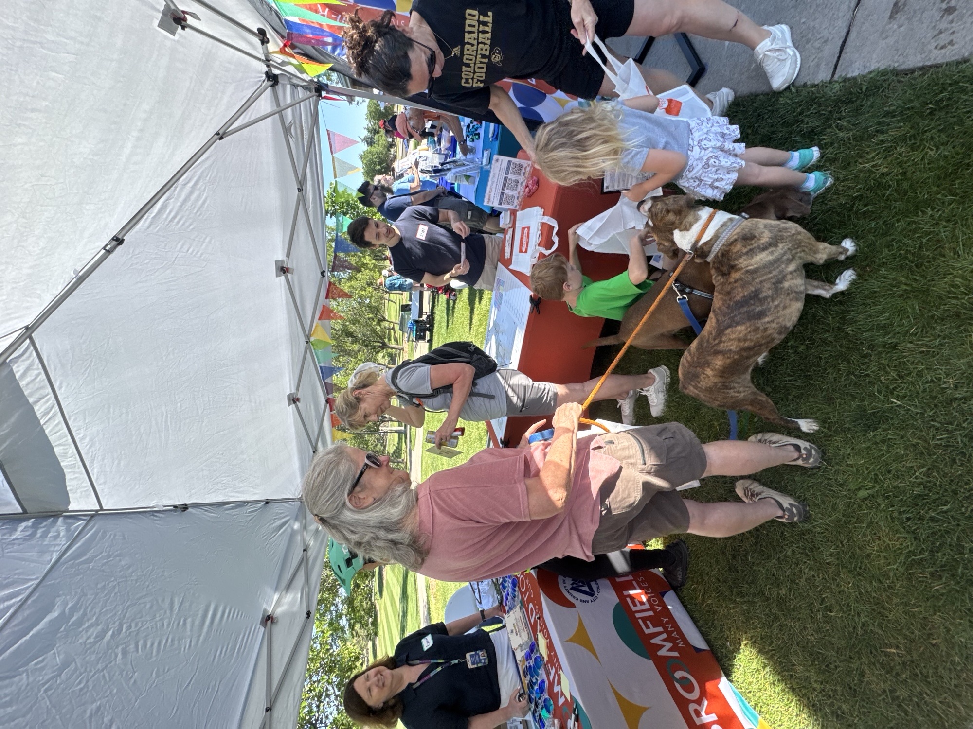 Broomfield Trail Adventure participants stop by the Broomfield Together booth to provide feedback and learn more about Broomfield Together.