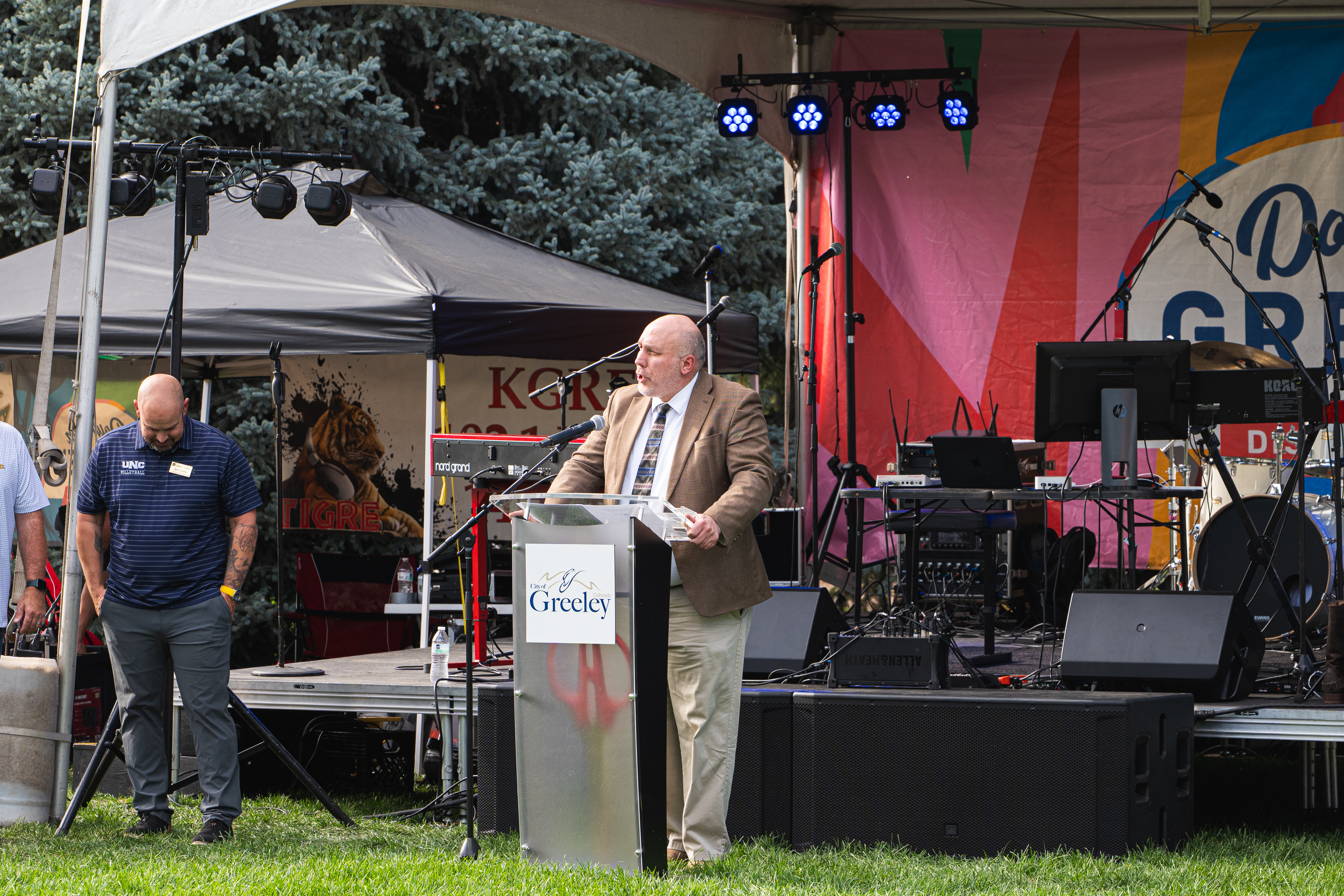 Seth Sorenson, Director of Public Works delivers speech at 16th St Ribbon Cutting Ceremony.