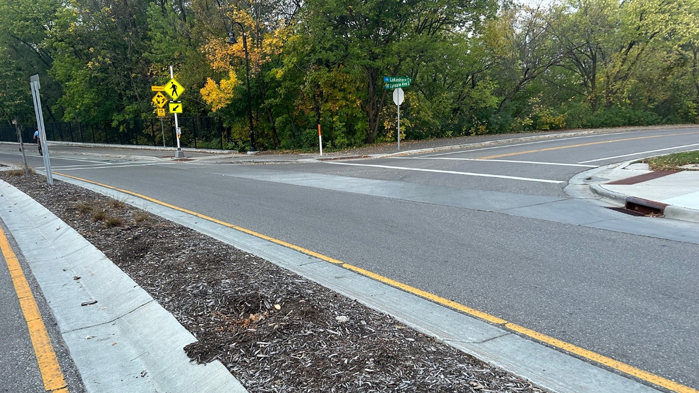 A median with mulch in it