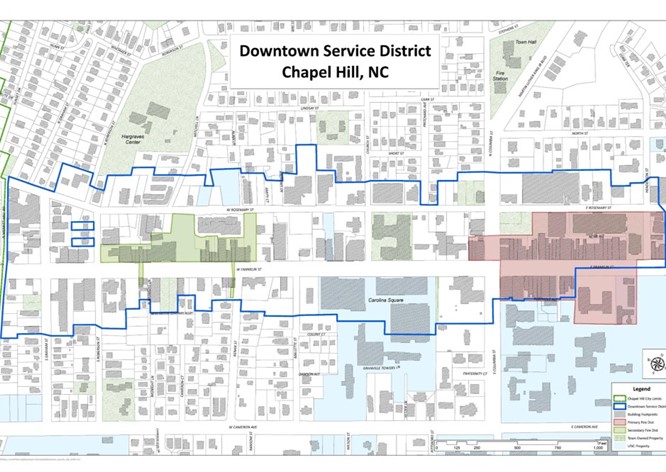 Map of downtown service district boundary