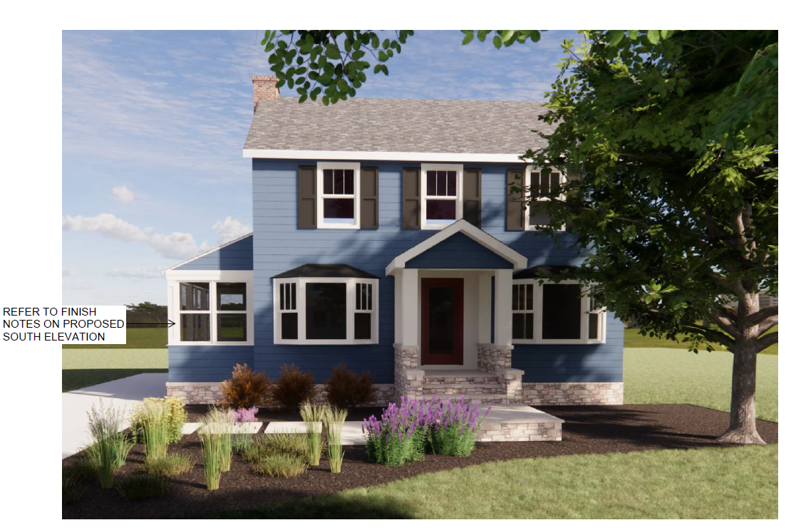 Proposed street facing elevation of 4518 Arden Avenue. 