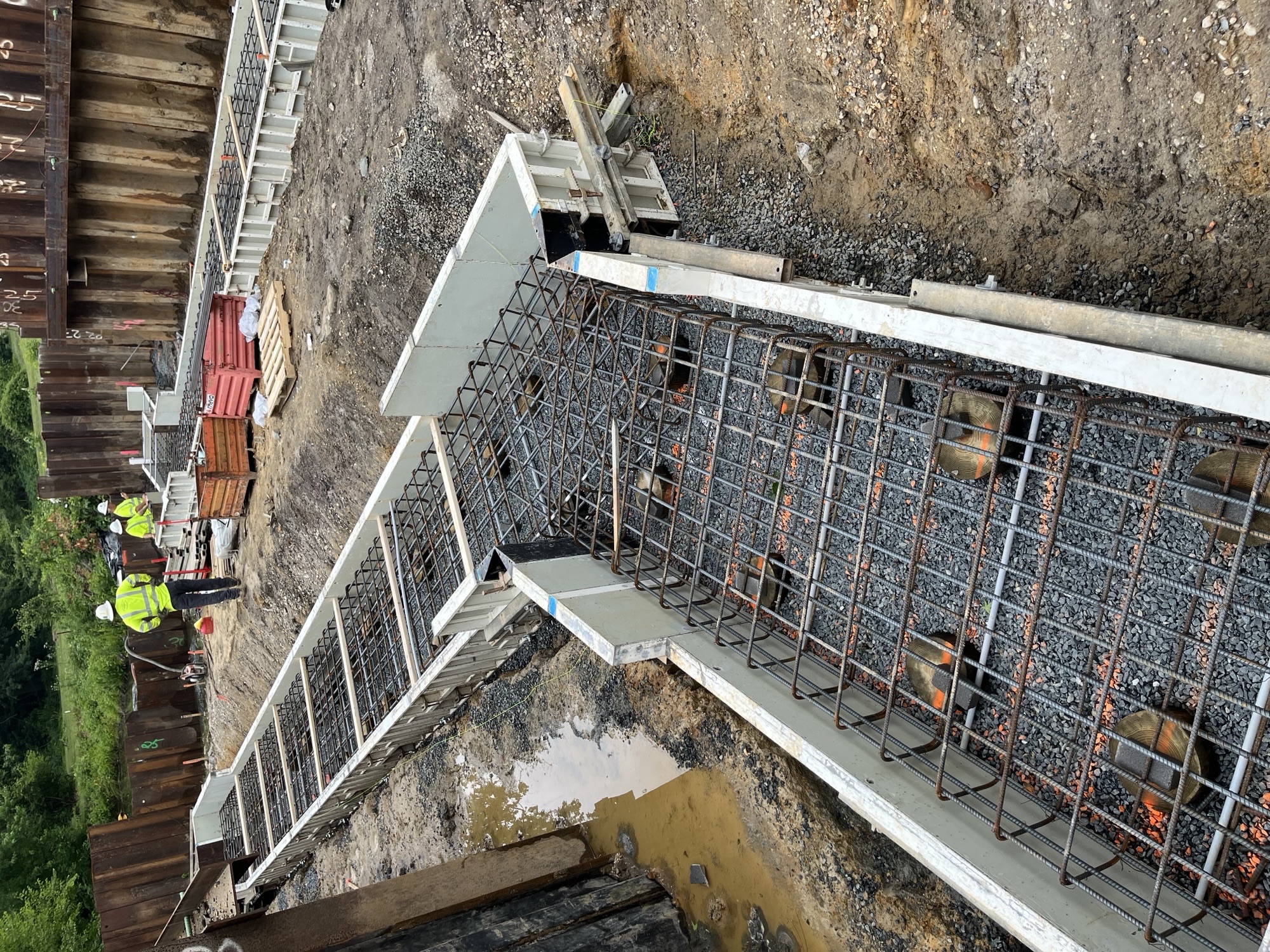 Concrete footers under construction