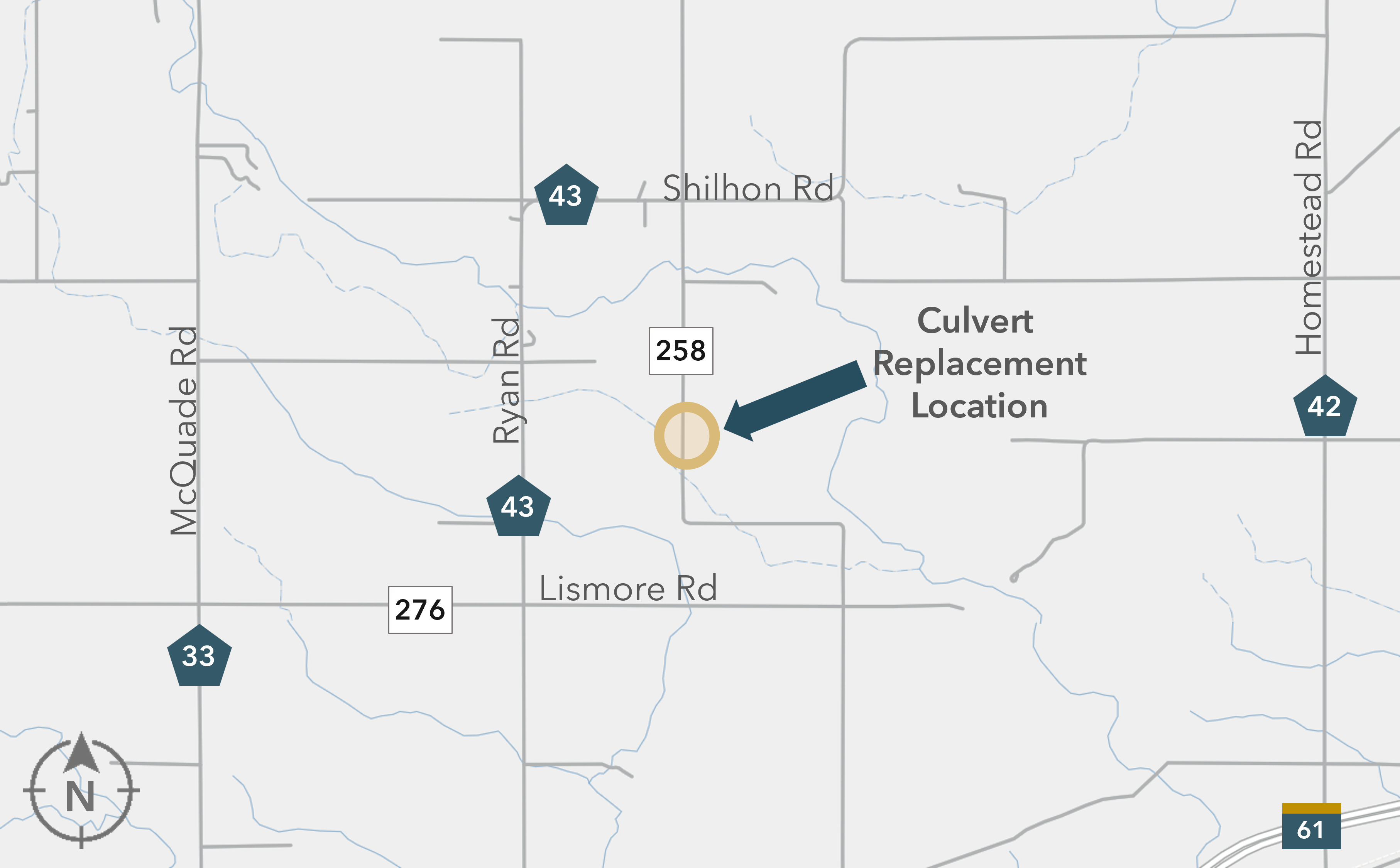 Map Centered around CR 276 (Lismore Rd.) & CR 25 (Shilhon Rd.)
