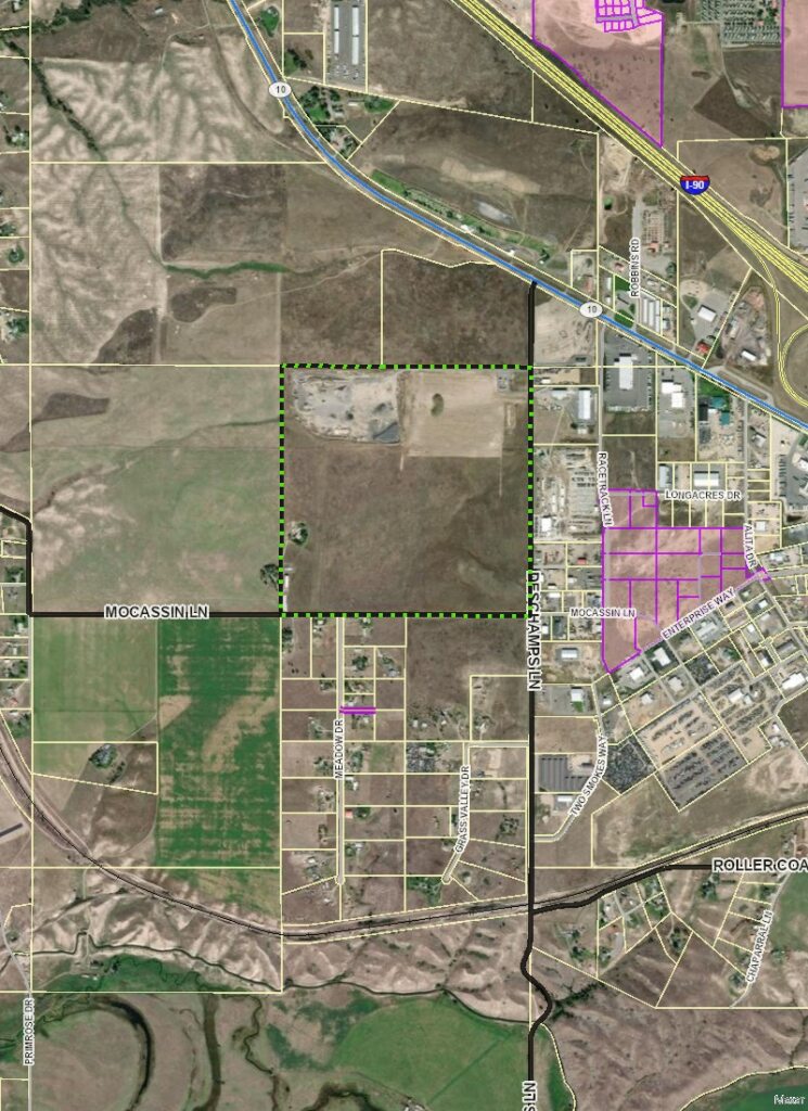 Map showing location of Riverside Industrial Subdivision at the Wye