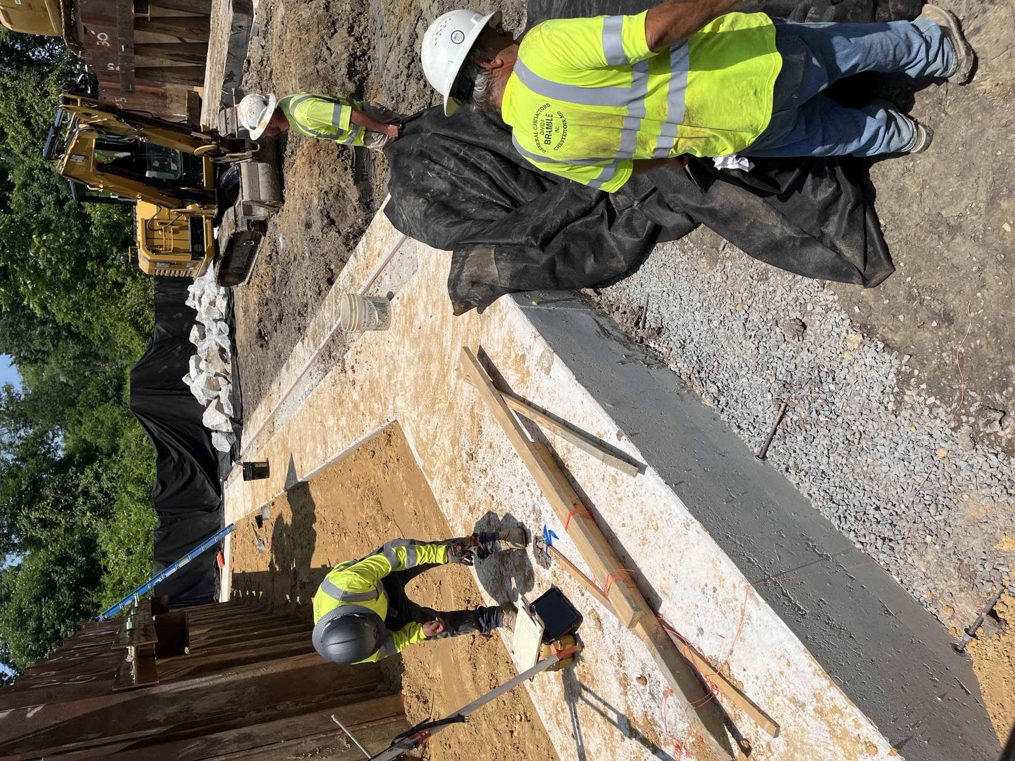 Riprap stone installation