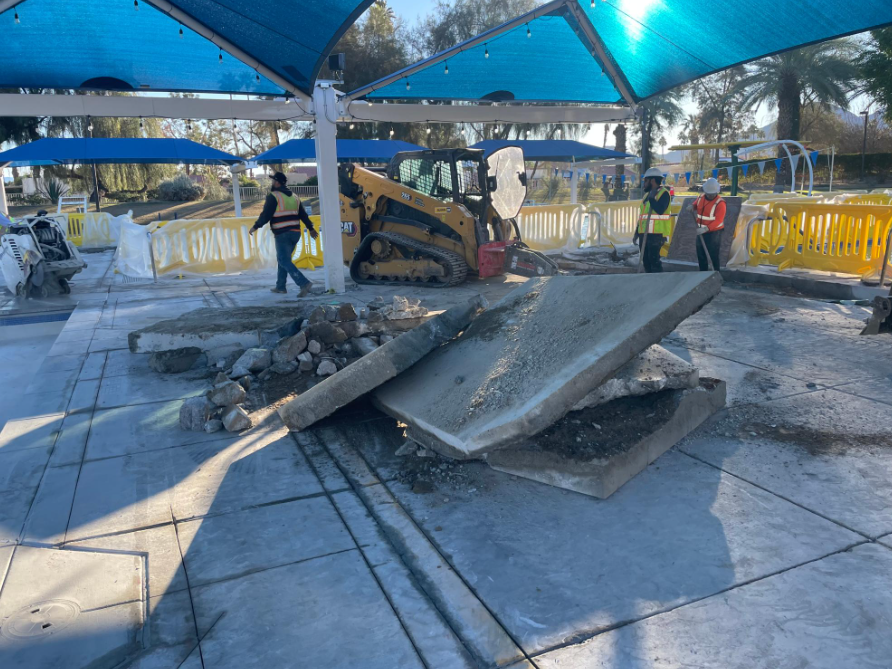 Image of removed pool decking.