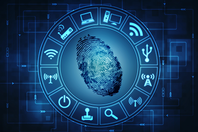 Police forensic technology graphic illustration