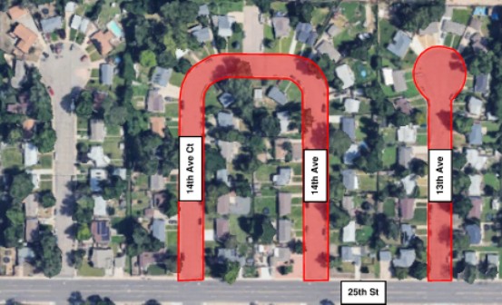 street map of Farr Neighborhood shows where construction will occur.