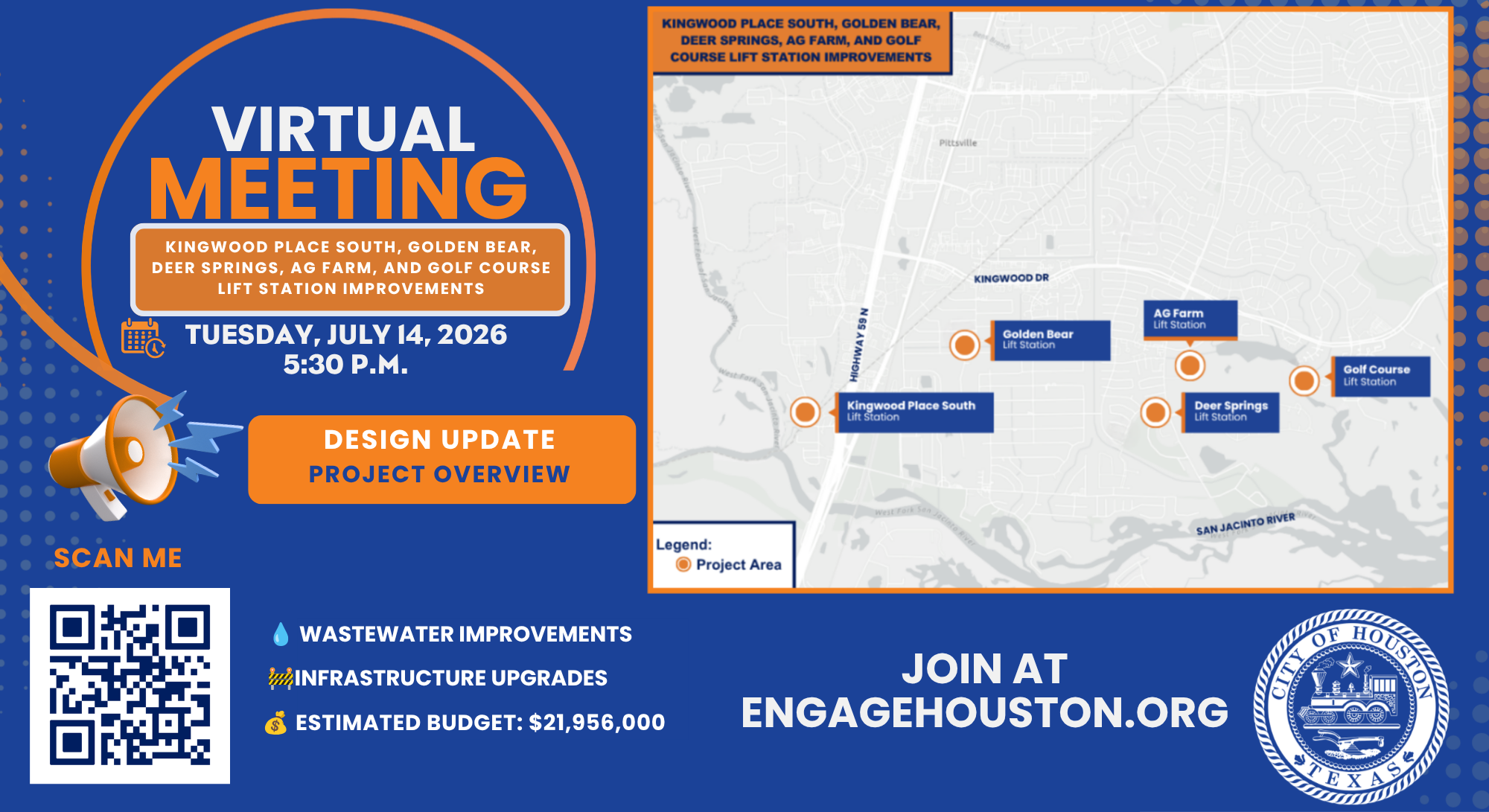 Kingwood Lift Station Improvements Virtual Meeting Flyer