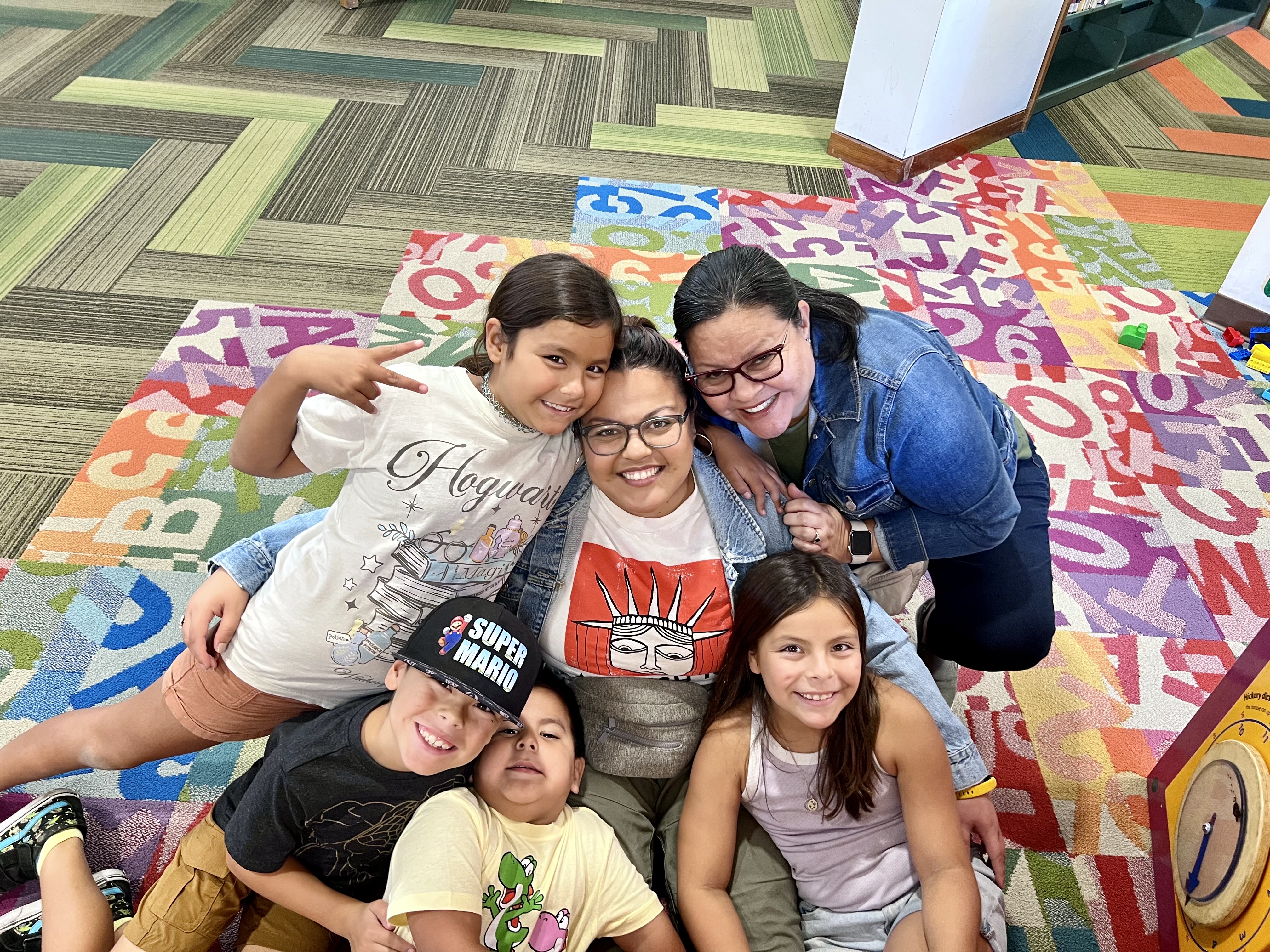Me, my nieces and nephews, and my mom at the Poway branch