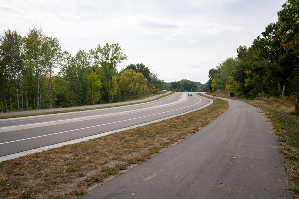 Image example of a multi-use trail along a highway.