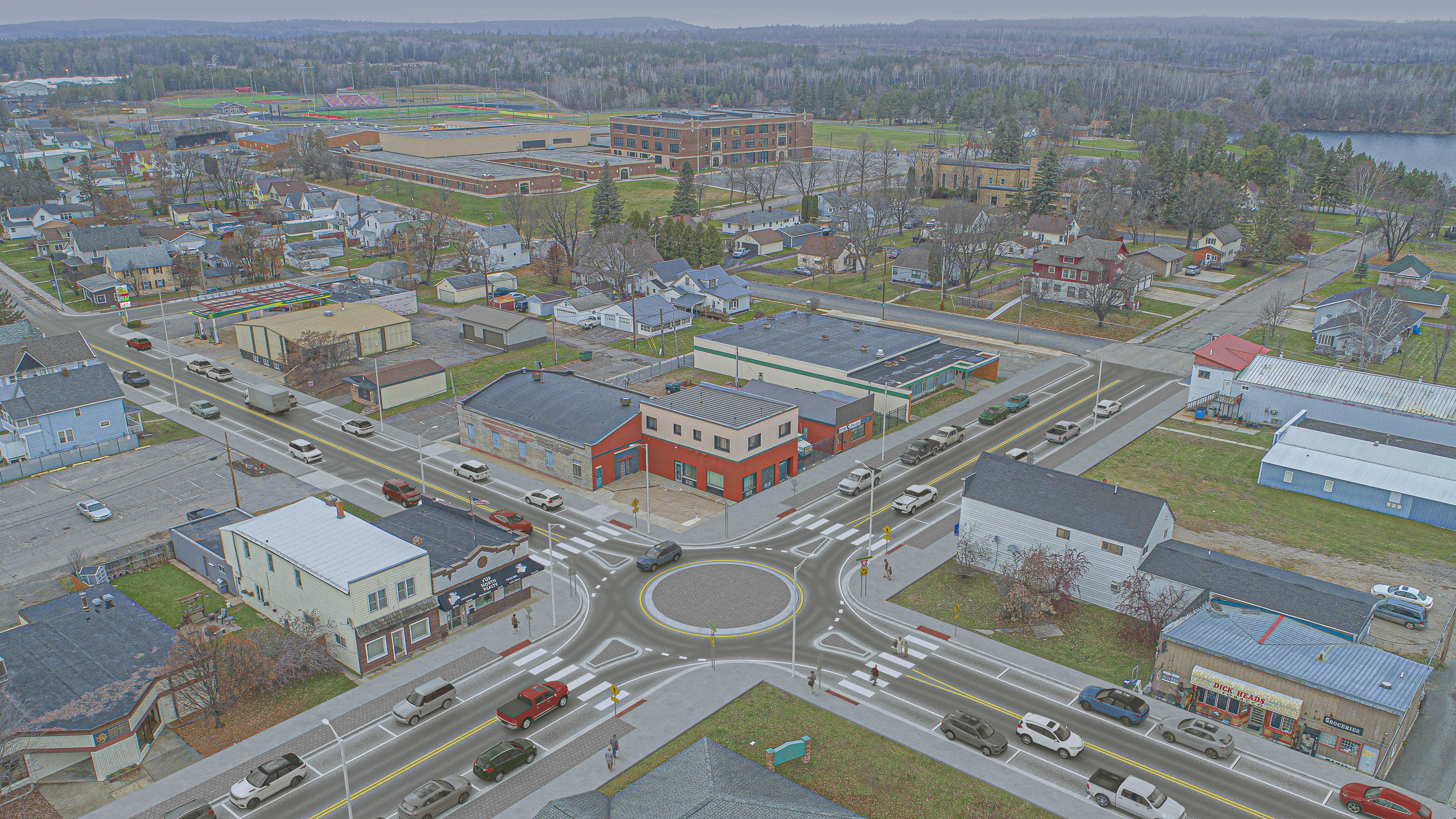 Rendering for the urban Mini-Roundabout